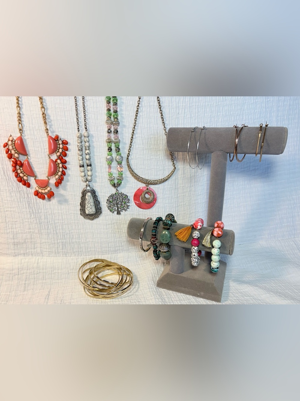 Boho Jewelry Lot Of 12 Mixed Necklaces Earrings & Bracelet Sell/Wear Untangled